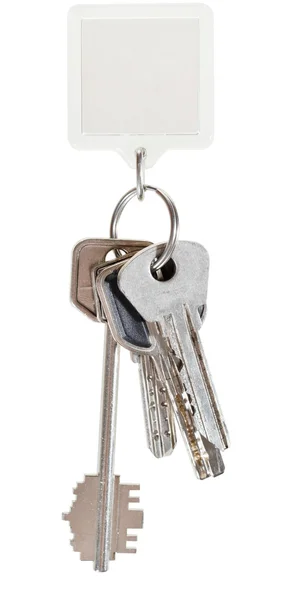 Klucze na zestaw kluczy i breloczek kwadratowy — Zdjęcie stockowe