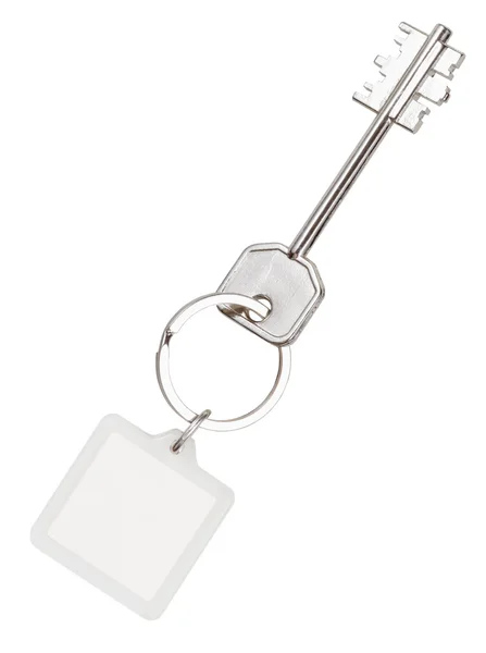 Mazzo di chiavi su anello e portachiavi — Foto Stock