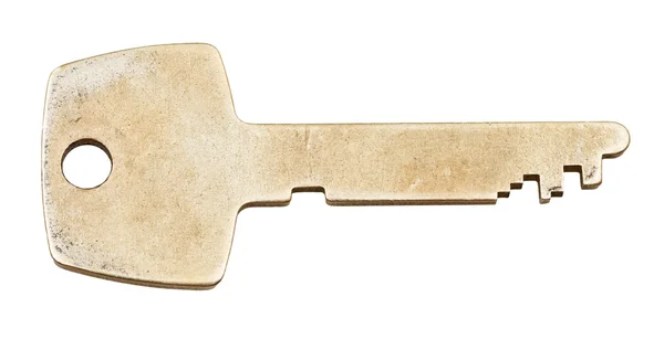 Brass flat key — Stock Photo, Image