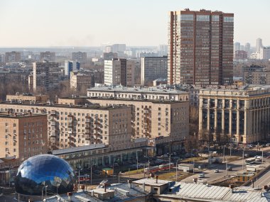 Moskova 'nın Sokol ilçesinde trafik kavşağı