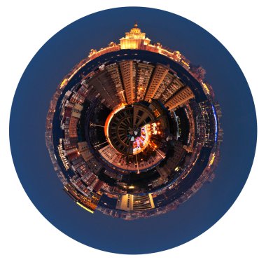 küresel panoramik Moskova geceleri