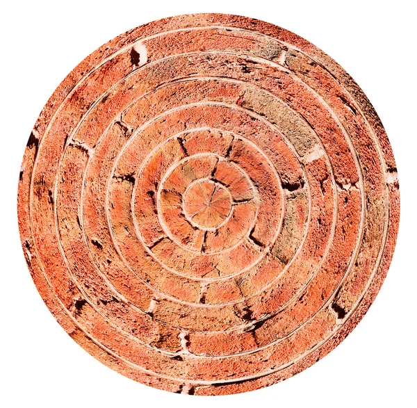 Spherical view of old brick wall — Stock Photo, Image