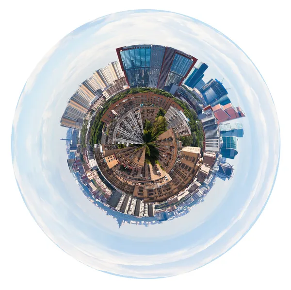 Spherical panorama of Moscow with tower buildings — Stock Photo, Image