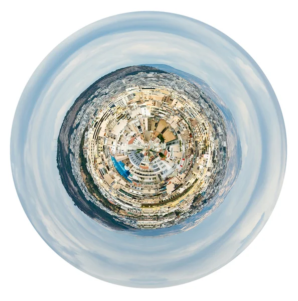 Spherical panorama of Athens from Acropolis hill — Stock Photo, Image