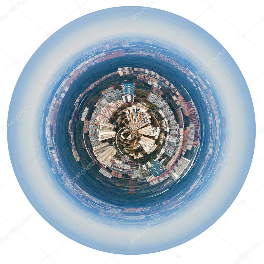 spherical panorama of Moscow living district