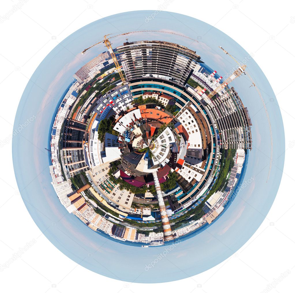 urban spherical panorama of Moscow living district