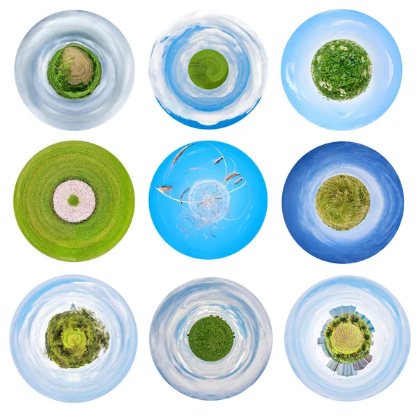 Spherical views of agricultural landscapes — Stock Photo, Image