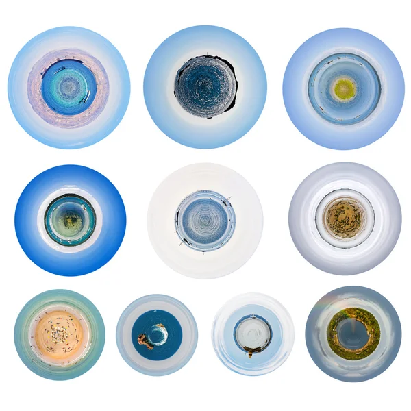 Spherical views of different seascapes — Stock Photo, Image