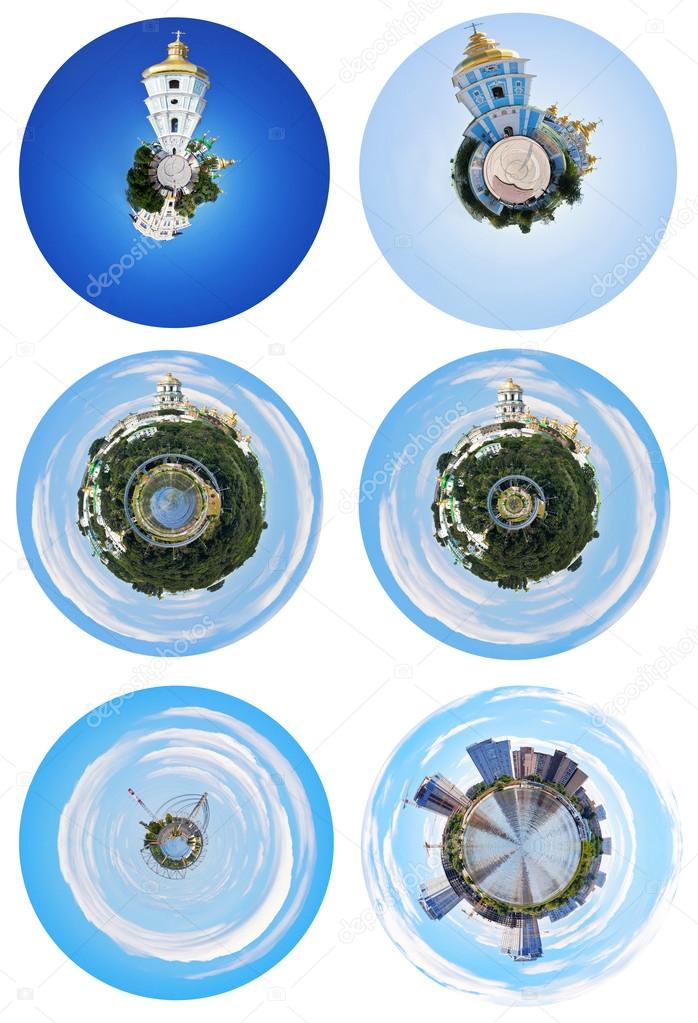 Spherical panoramic views of Kiev landmarks