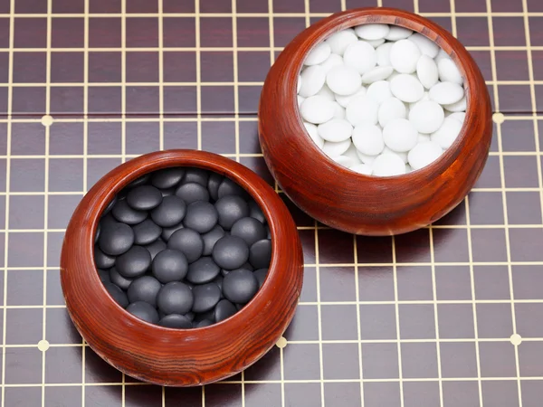 Set of black and white go game stones — Stock Photo, Image