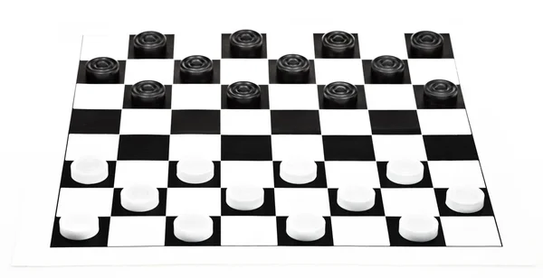 8x8 checkers board isolated on white background — Stock Photo, Image