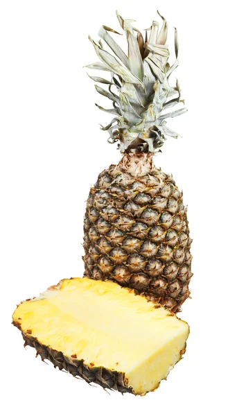 Half of pineapple and one ripe pineapple — Stock Photo, Image