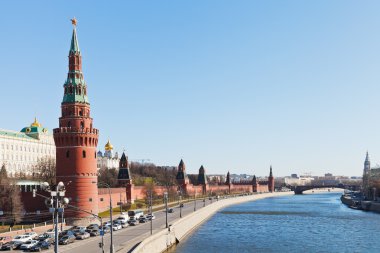 Kremlin Embankment and Moskva River in Moscow clipart