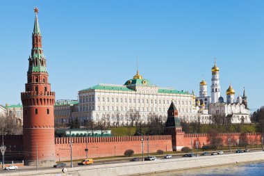 Kremlin duvarı, kuleleri, Sarayı, katedraller, Moskova