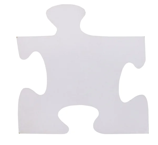 One white piece of jigsaw puzzle — Stock Photo, Image