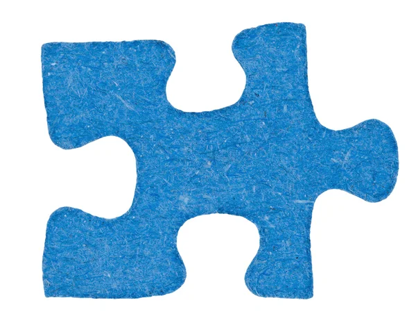 One cardboardblue piece of jigsaw puzzle — Stock Photo, Image
