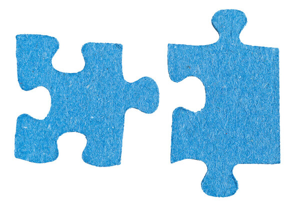 Two sepatated jigsaw puzzle pieces
