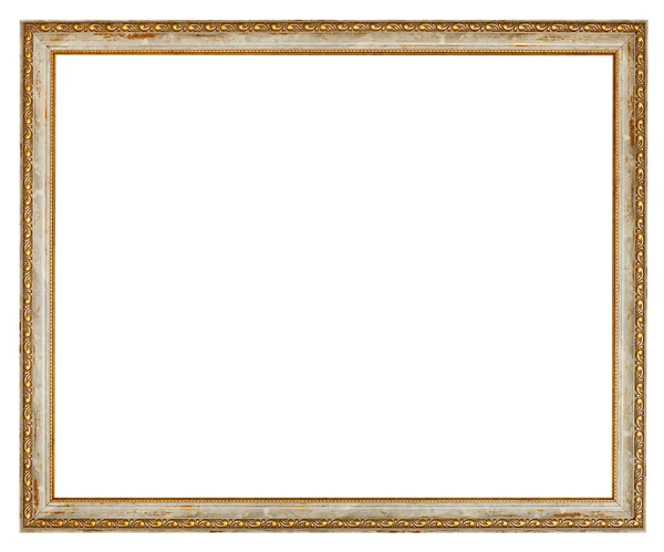 Old narrow decorated wooden picture frame — Stock Photo, Image