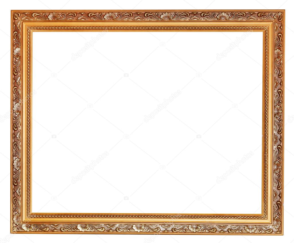 gilted carved old wooden picture frame