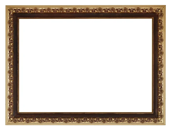 Brede gouden gilted vintage houten afbeeldingsframe — Stockfoto