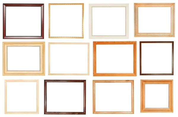 Set of wide wooden picture frames — Stock Photo, Image