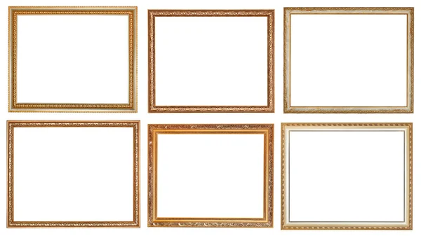 Set of ancient classic wooden picture frames — Stock Photo, Image