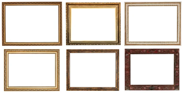 Set breed retrot houten foto frames — Stockfoto