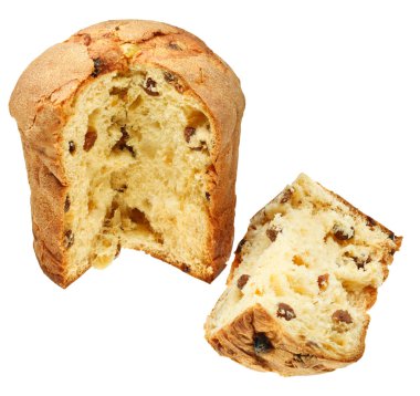 Paskalya kek ve üzerinde beyaz izole dilim