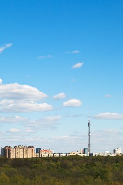 Cityscape tv Kulesi ve Moskova şehir parkı