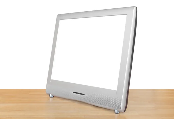 Side view of silver TV set display — Stock Photo, Image