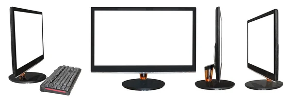 Widescreen black displays with cutout screen — Stock Photo, Image