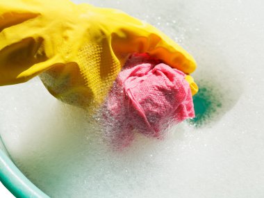 bez durulama sarı lastik eldiven el