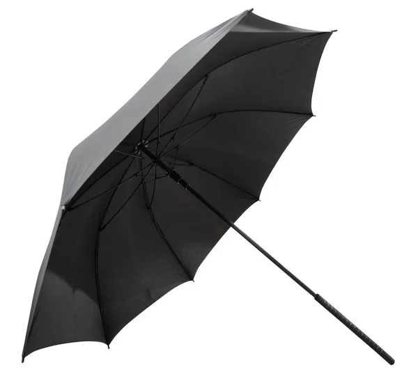 Rear view of open black umbrella — Stock Photo, Image
