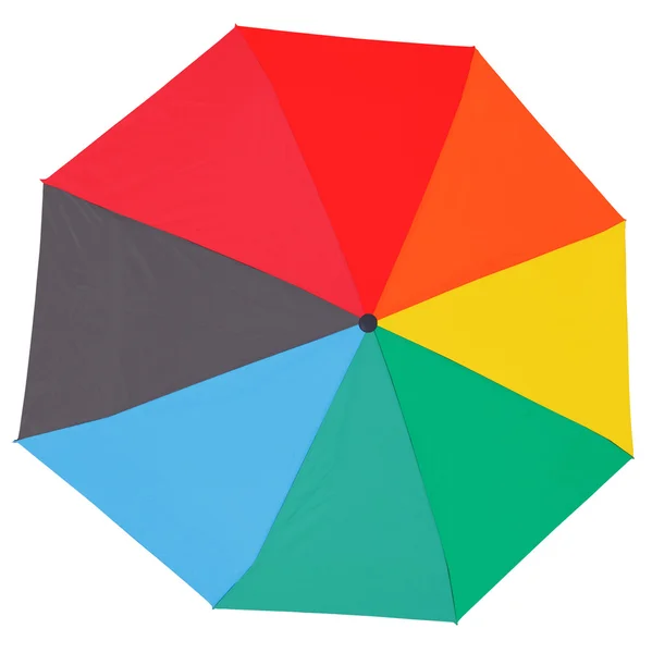 Top view of open multicolored umbrella — Stock Photo, Image