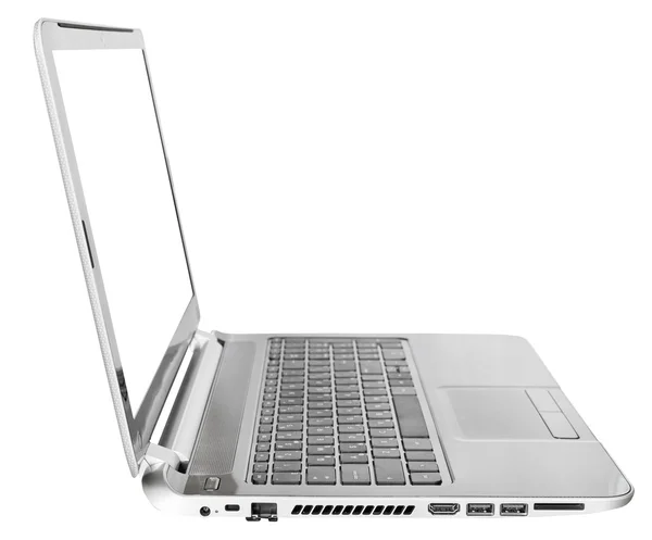 Side view of laptop with cut out screen — Stock Photo, Image