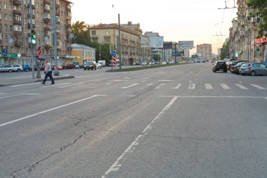 novoslobodskaya Moskova'da sokak üzerinde yaya geçidi
