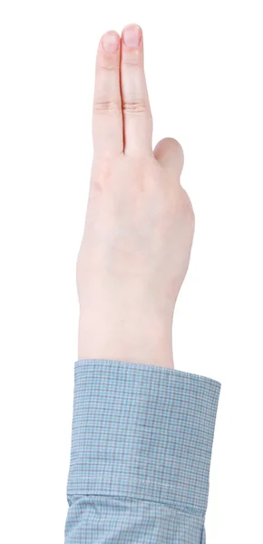 Dos dedos saludan - gesto de la mano aislado — Foto de Stock