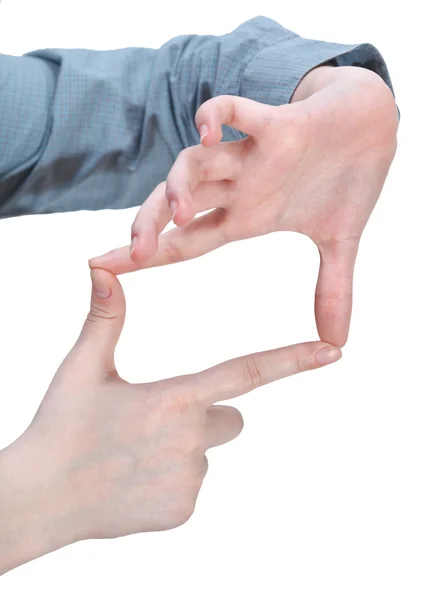 Framing by fingers - hand gesture — Stock Photo, Image