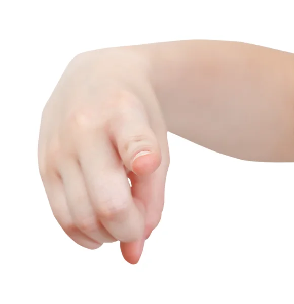 Передний вид указательного пальца - жест рукой — стоковое фото