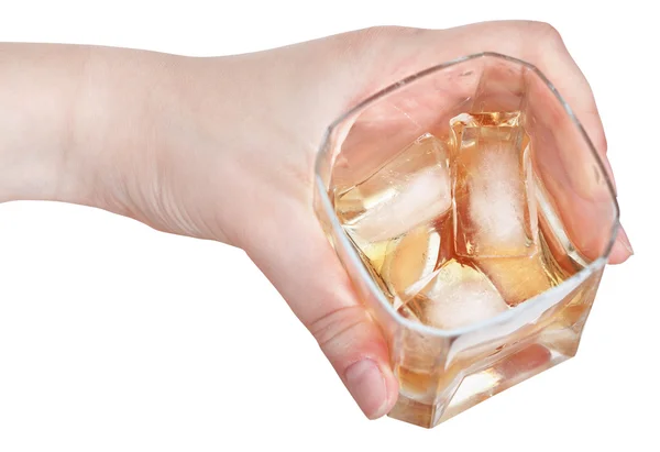 Whisky auf Eis im Glas isoliert — Stockfoto