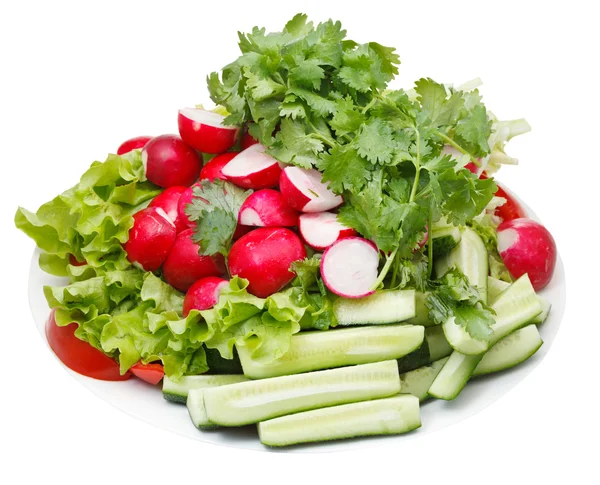 Plato con verduras frescas de temporada — Foto de Stock