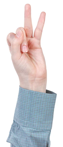 Två räkna på fingrarna - hand gest — Stockfoto