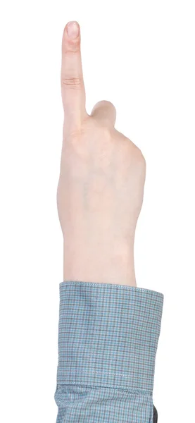 Tellen één - hand gebaar geïsoleerd op wit — Stockfoto