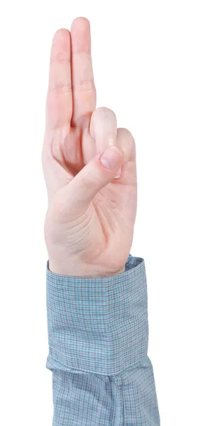 Two fingers salute - hand gesture — Stock Photo, Image