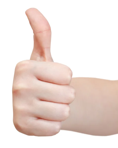 Front view of thumb up - hand gesture — Stock Photo, Image