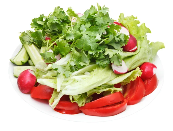 Fresh season vegetables on plate isolated — Stock Photo, Image