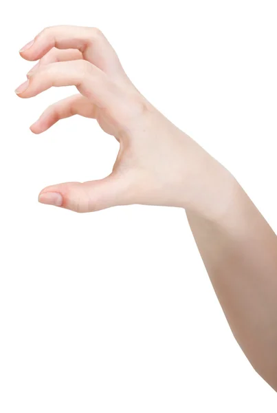 Visão lateral das garras abertas palma - gesto da mão — Fotografia de Stock
