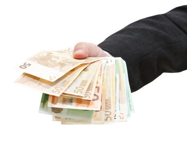 çok fazla iş adamı elinde euro banknot