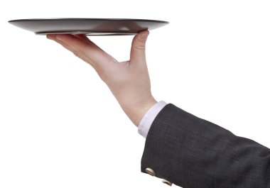hurma ile boş düz siyah plat yan görünüm