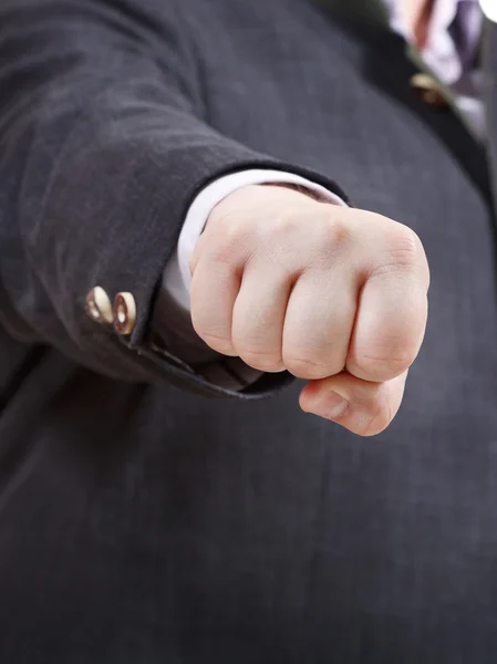 Front view of clenched fist of businessman — Stock Photo, Image